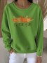 Lässig Rundhals Geblümt Sweatshirt