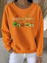 Lässig Rundhals Geblümt Sweatshirt