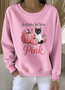 Lässig Rundhals Geblümt Sweatshirt