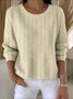 Damen Baumwolle Geometrisch Langarm Bequem Retro Pullover