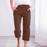 Damen Unifarben Caprihosen Hose Lässig Sommer Hose