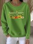Lässig Rundhals Geblümt Sweatshirt