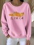 Lässig Rundhals Geblümt Sweatshirt