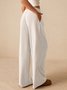 Damen Unifarben Lang Elastische Taille Hose Lässig Frühling/Herbst Hose