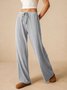 Damen Unifarben Lang Elastische Taille Hose Lässig Frühling/Herbst Hose
