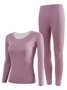 Damen Unifarben Zweiteiliges Set Täglich Langarm Lässig Frühling/Herbst Bluse mit Hose Matching Set