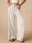 Damen Unifarben Lang Elastische Taille Hose Lässig Frühling/Herbst Hose