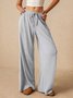 Damen Unifarben Lang Elastische Taille Hose Lässig Frühling/Herbst Hose