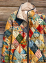 Damen Winter Oberbekleidung Retro Print Abstrakt Langarm Stehkragen Jacke