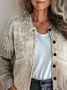 Damen Abstrakt Langarm Bequem Retro Print Strickjacke