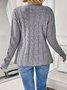 Damen Unifarben Langarm Bequem Lässig Strickjacke