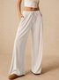 Damen Unifarben Lang Elastische Taille Hose Lässig Frühling/Herbst Hose