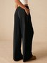 Damen Unifarben Lang Elastische Taille Hose Lässig Frühling/Herbst Hose