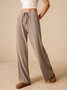 Damen Unifarben Lang Elastische Taille Hose Lässig Frühling/Herbst Hose