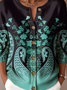 Damen Gestrickt Paisley Langarm Bequem Retro Strickjacke