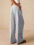 Damen Unifarben Lang Elastische Taille Hose Lässig Frühling/Herbst Hose