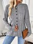 Damen Unifarben Langarm Bequem Lässig Strickjacke