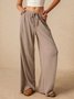 Damen Unifarben Lang Elastische Taille Hose Lässig Frühling/Herbst Hose