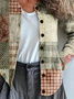 Damen Abstrakt Langarm Bequem Retro Print Strickjacke