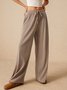 Damen Unifarben Lang Elastische Taille Hose Lässig Frühling/Herbst Hose