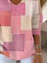 Damen Baumwolle Malerei Langarm Bequem Lässig Pullover