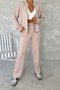 Damen Unifarben Zweiteiliges Set Täglich Langarm Lässig Frühling/Herbst Bluse mit Hose Matching Set