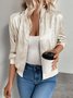Damen Frühling/Herbst Oberbekleidung Lässig Unifarben Langarm Jacke