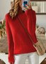 Damen Unifarben Langarm Bequem Retro Strickjacke