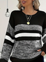 Damen Abstrakt Langarm Bequem Lässig Print Pullover