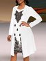 Damen Geometrisch Frühling/Herbst Kleid V-Ausschnitt Langarm A-Linien-Kleid