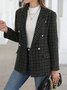 Damen Geometrisch Frühling/Herbst Oberbekleidung Lässig Langarm Schalkragen Regelmäßig Blazer