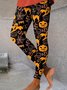 Damen Halloween Retro Alle Jahreszeiten Lang Leggings