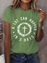 Lässig Kreuz Rundhals Kurzarm T-Shirt