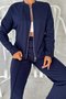 Damen Unifarben Zweiteiliges Set Täglich Langarm Lässig Frühling/Herbst Bluse mit Hose Matching Set