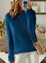 Damen Unifarben Langarm Bequem Retro Strickjacke