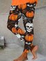 Damen Halloween Retro Alle Jahreszeiten Lang Leggings