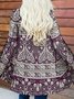 Damen Frühling/Herbst Oberbekleidung Lässig Geometrisch Langarm V-Ausschnitt Jacke