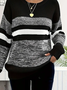 Damen Abstrakt Langarm Bequem Lässig Print Pullover