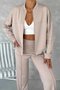 Damen Unifarben Zweiteiliges Set Täglich Langarm Lässig Frühling/Herbst Bluse mit Hose Matching Set