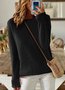 Damen Unifarben Langarm Bequem Retro Strickjacke