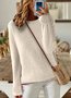 Damen Unifarben Langarm Bequem Retro Strickjacke