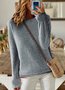 Damen Unifarben Langarm Bequem Retro Strickjacke