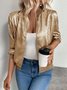 Damen Frühling/Herbst Oberbekleidung Lässig Unifarben Langarm Jacke