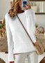 Damen Unifarben Langarm Bequem Retro Strickjacke