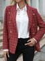 Damen Geometrisch Frühling/Herbst Oberbekleidung Lässig Langarm Schalkragen Regelmäßig Blazer