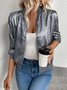 Damen Frühling/Herbst Oberbekleidung Lässig Unifarben Langarm Jacke