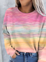 Lässig Rundhals Abstrakt Sweatshirt Print