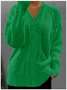 Damen Baumwolle Unifarben Langarm Bequem Lässig Pullover