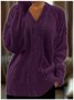 Damen Baumwolle Unifarben Langarm Bequem Lässig Pullover