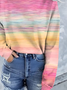 Lässig Rundhals Abstrakt Sweatshirt Print